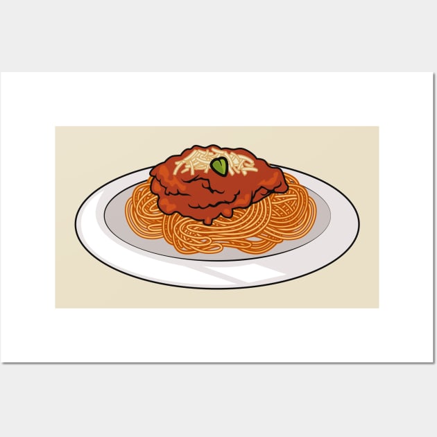 Spaghetti cartoon illustration Wall Art by Miss Cartoon